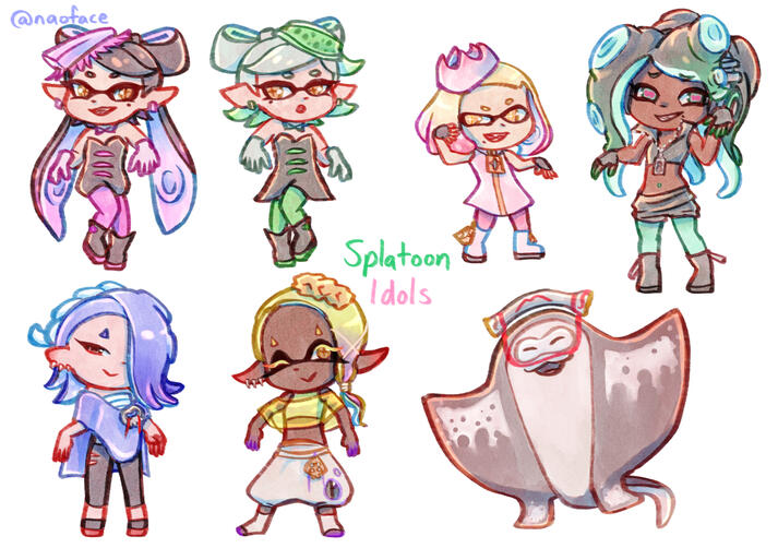 Splatoon Idols Sticker Sheet